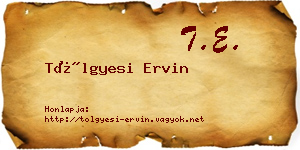 Tölgyesi Ervin névjegykártya