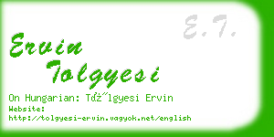 ervin tolgyesi business card